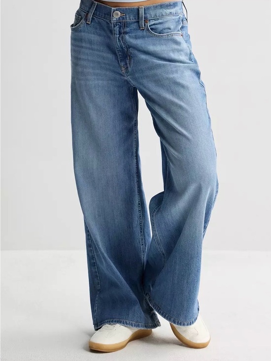 Hollister Denim - Hollister NWT Light Blue Low Rise Baggy Embellished Women’s Jeans 8 short